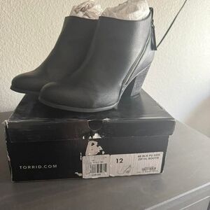 Torrid Black Ankle Boots with Wedge Heel